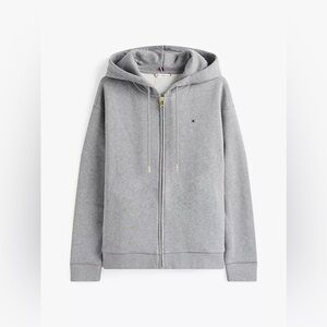 NWOT Tommy Hilfiger Women’s Relaxed Fit Plush-Lined Zip Hoodie in Grey Heather